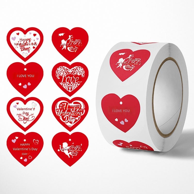 Valentine's Day Thank you, stickers, heart-shaped love, romantic envelopes, gifts, decoration, sealing, stickers,  wholesale - Image 1
