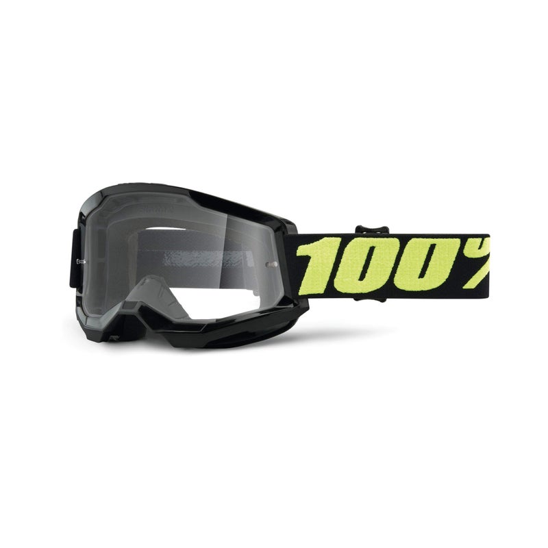 100% Strata 2 Motocross & Mountain Bike Goggles - MX and MTB Racing Protective Eyewear (Upsol - Clear Lens)