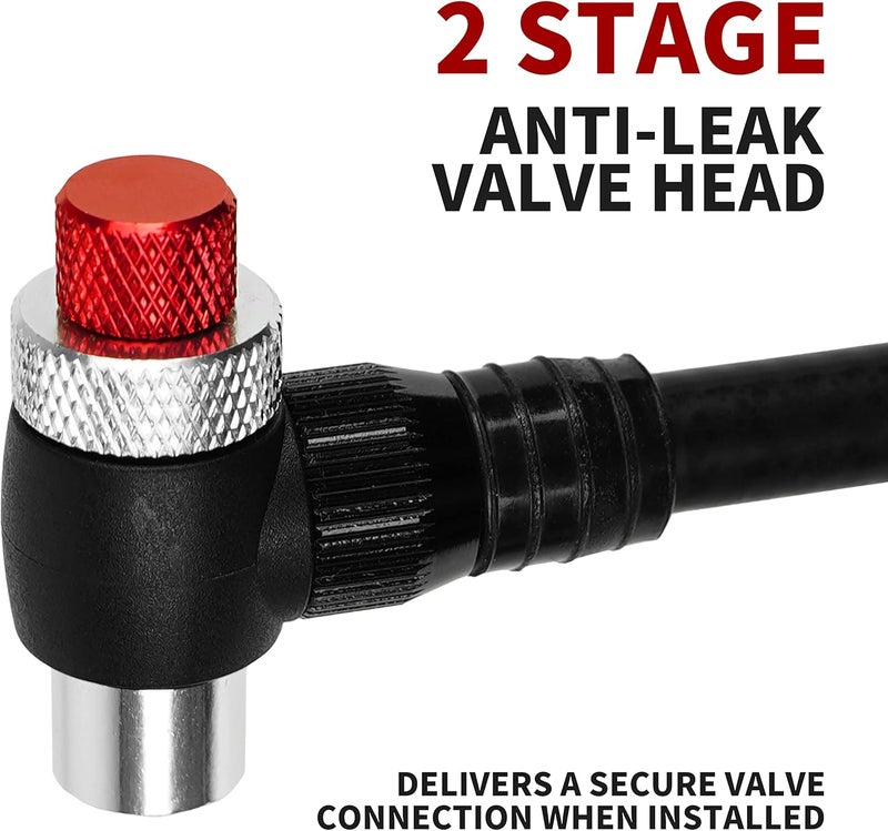 BV Mini Bike Pump Portable Frame Pump, Shock Pump for Bike Shock, Air Ball Pump Inflator with Ball Pump Needles, Mini Pump Fits Presta & Schrader- Smart Valve - Image 3