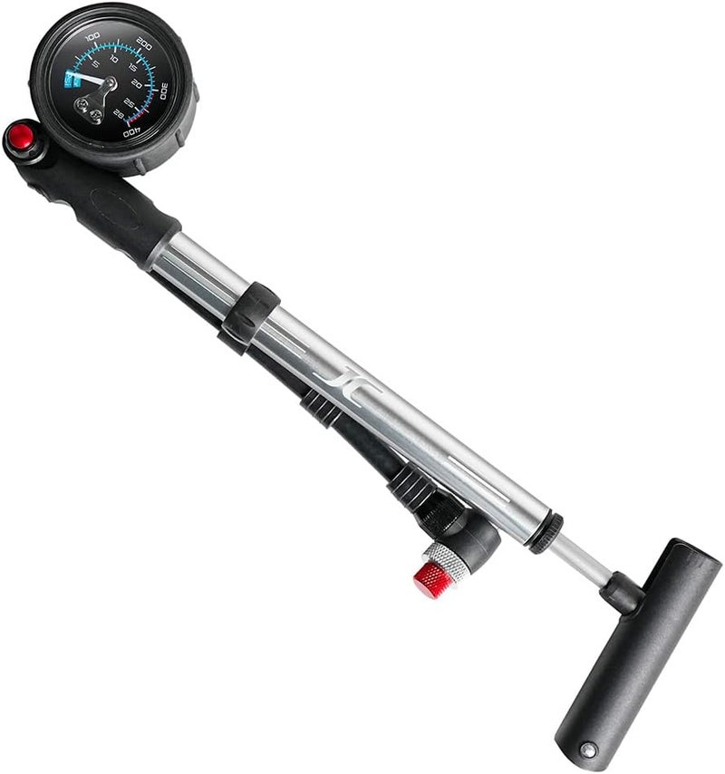 BV Mini Bike Pump Portable Frame Pump, Shock Pump for Bike Shock, Air Ball Pump Inflator with Ball Pump Needles, Mini Pump Fits Presta & Schrader- Smart Valve - Image 1