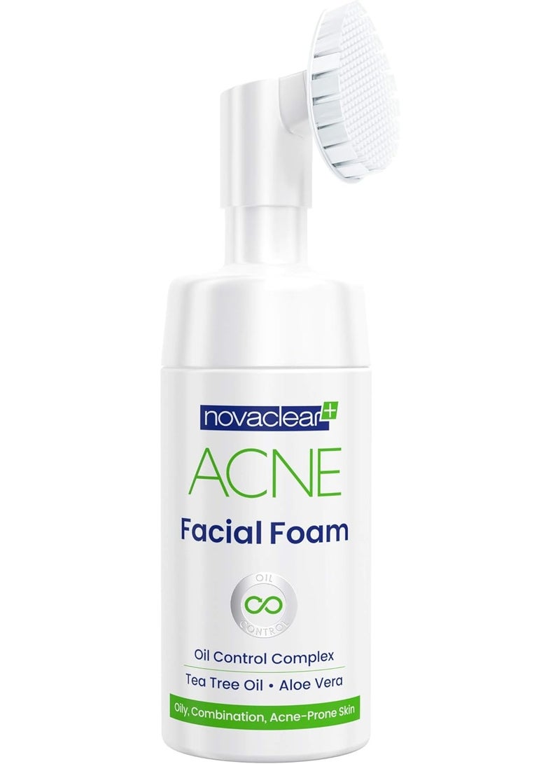 Novaclear Acne Facial Foam 100ml – Face Wash with Tea Tree Oil, Aloe Vera & Oil Control Complex for Oily & Acne-Prone Skin - Image 1