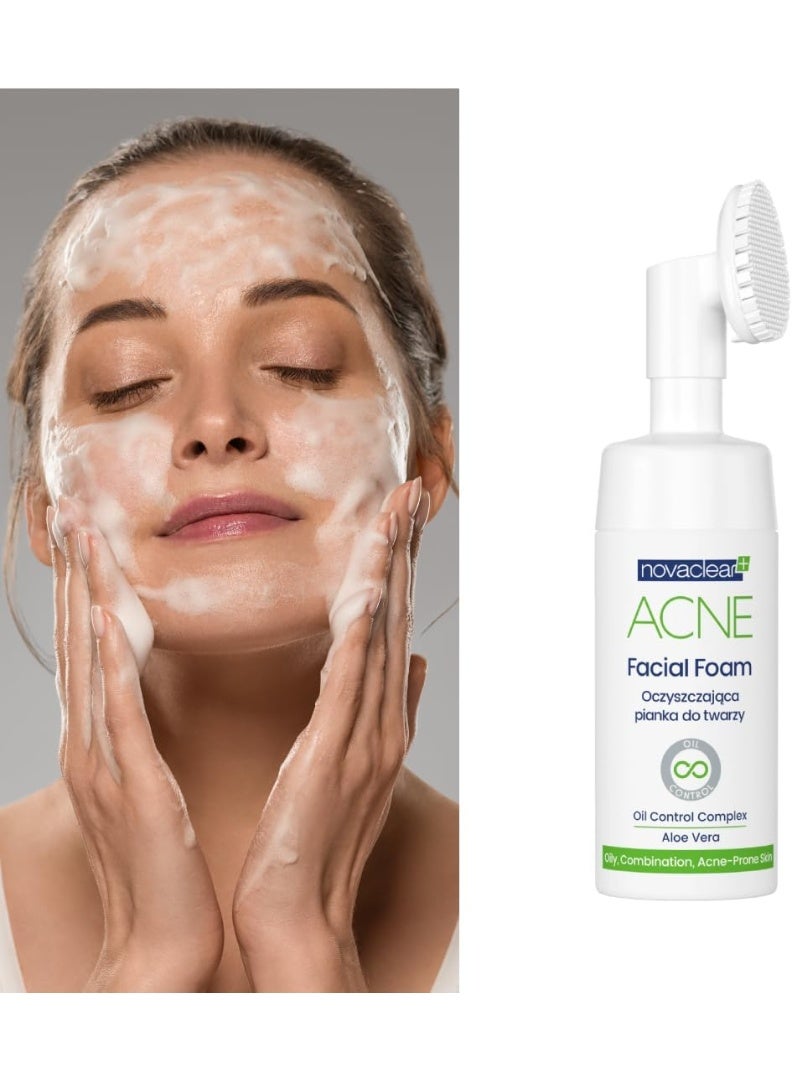 Novaclear Acne Facial Foam 100ml – Face Wash with Tea Tree Oil, Aloe Vera & Oil Control Complex for Oily & Acne-Prone Skin - Image 2