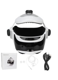 Generic Electric Head Massager, Personal Pressure Vibration Eye Neck Helmet Massager Intelligent Pain Relief Relaxing Acupressure Massage Tool with Light Music  - Image 1