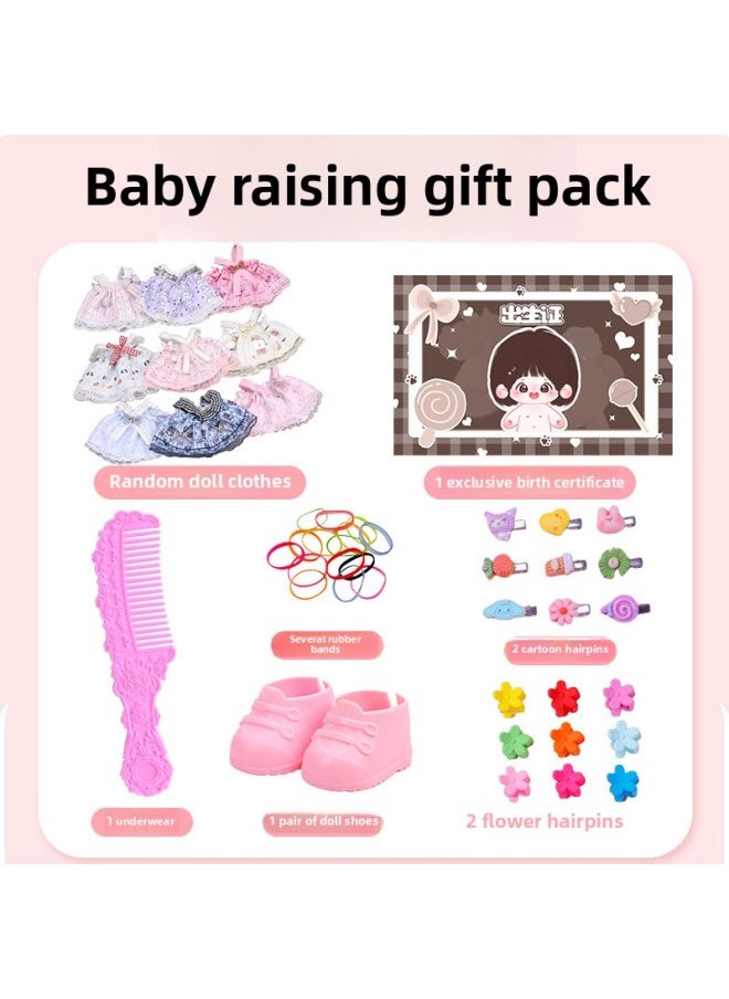 Cotton Doll Genuine Female Doll Baby Clothes No Attribute 20cm Cm Doll Little Girl Plush Toy Wholesale-Specification:No Skeleton [1 Skirt + Shoes + Comb + Rubber Band + 4 Hairpins]-Colour:Mi Tao (with Birth Certificate)  - Image 3
