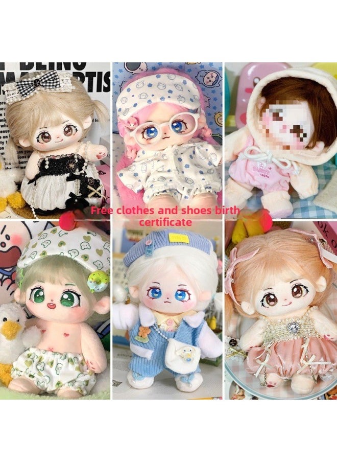 Cotton Doll Genuine Female Doll Baby Clothes No Attribute 20cm Cm Doll Little Girl Plush Toy Wholesale-Specification:No Skeleton [1 Skirt + Shoes + Comb + Rubber Band + 4 Hairpins]-Colour:Mi Tao (with Birth Certificate)  - Image 5