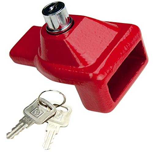 VULCAN Glad Hand Lock with Red Powder Coat and 2 Keys - Forged Steel - Image 1