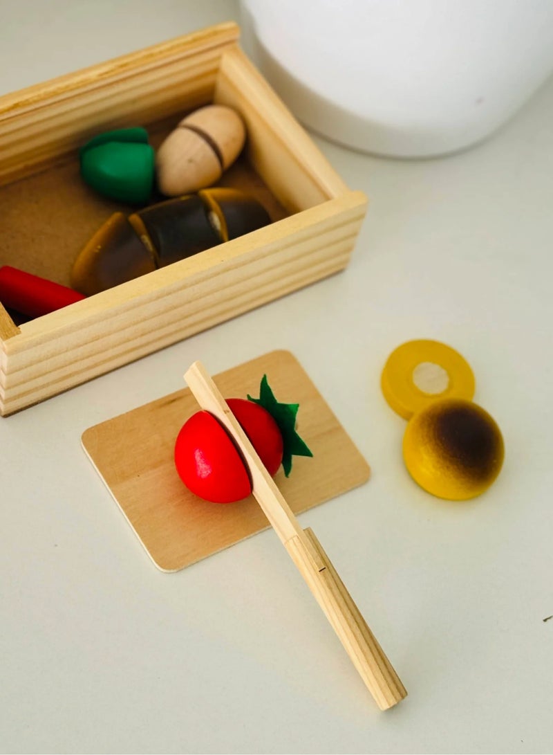 الصفوة لعبه الأطفال , لعبه W19-3 علبة تقطيع خضار خشب من الصفوة تويز - Image 1