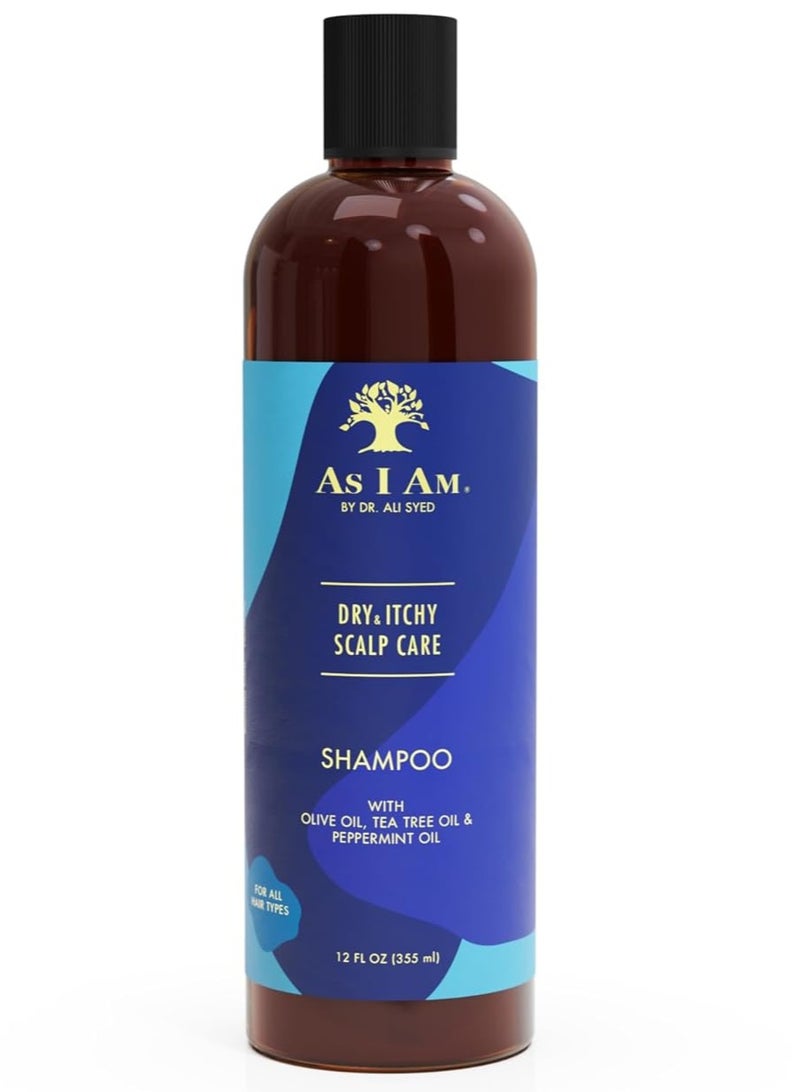 آز أي آم شامبو للعناية بفروة الرأس الجافة والحكة بزيت الزيتون وزيت شجرة الشاي وزيت النعناع 355 مل