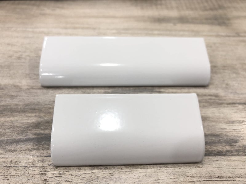 Tsnamay 6Pcs 3.15"" White Arc Surface Pull,White Edge Pulls Furniture Drawer Handles Hidden Cabinet Handle,Hole Dia.2.52""/64Mm - Image 5