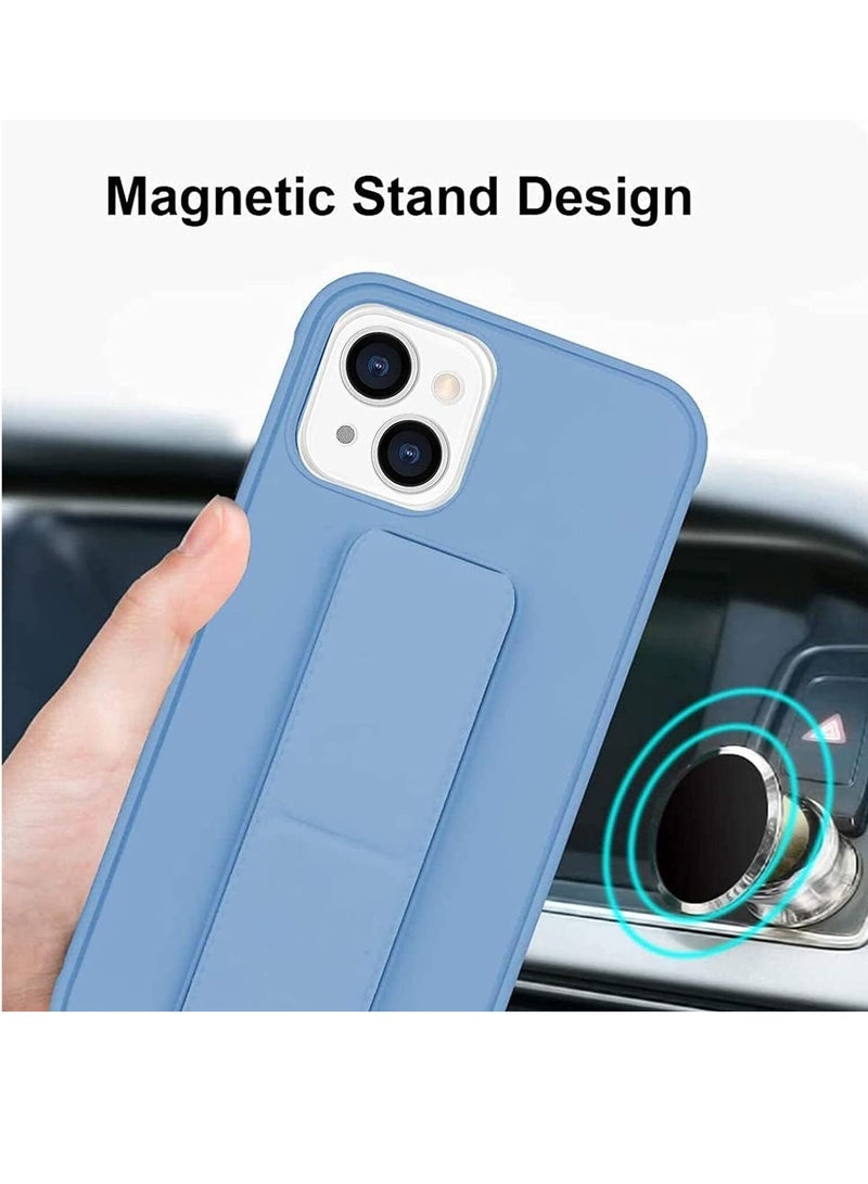 iPhone 15 Case, Finger Grip Car Magnetic Case Compatible with iPhone 15, Silicone Vertical and Horizontal Multi Stand Phone Holder Car Mount Hand Grip Cover - Image 2