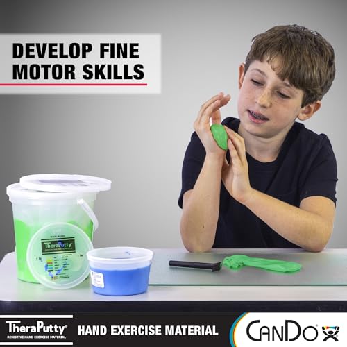 CanDo Theraputty Plus Hand Exercise Putty for Rehabilitation, Exercises, Hand Thearpy, Occupational Therapy, Hand Strengthening, Improve Motor Skills, Stress Relief 4-Ounce Green Medium - Image 4