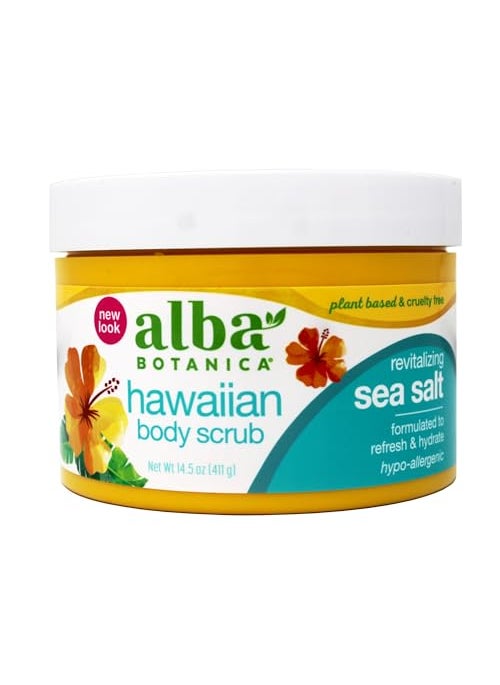 Alba Botanica Alba Botanica Hawaiian Body Scrub, Revitalizing Sea Salt, Refresh & Hydrate, Hypo-Allergenic 14.5 Oz - 12 Pack 
