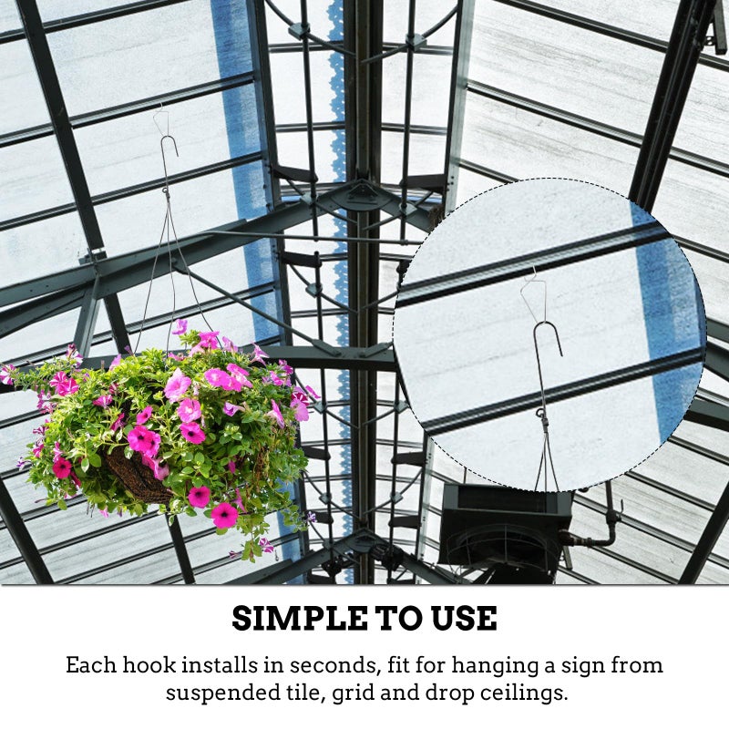 100 Pcs Steel Figure 8 Drop Ceiling Hooks Clips For Suspended Tile Hanging Organization - Image 4