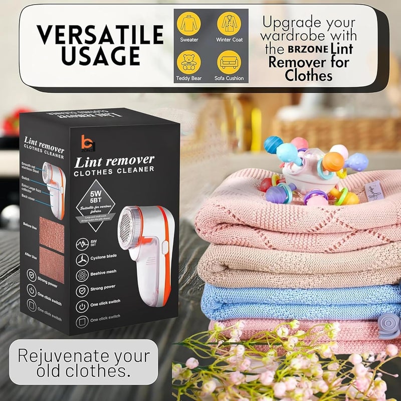 Brzone BRZONE Lint Remover for Woolen Clothes Electric Best Lint Shaver for Clothes Woolen Sweaters Clothes Shirts Jackets Burr Remover Pill Remover from Carpets Curtains - Image 3