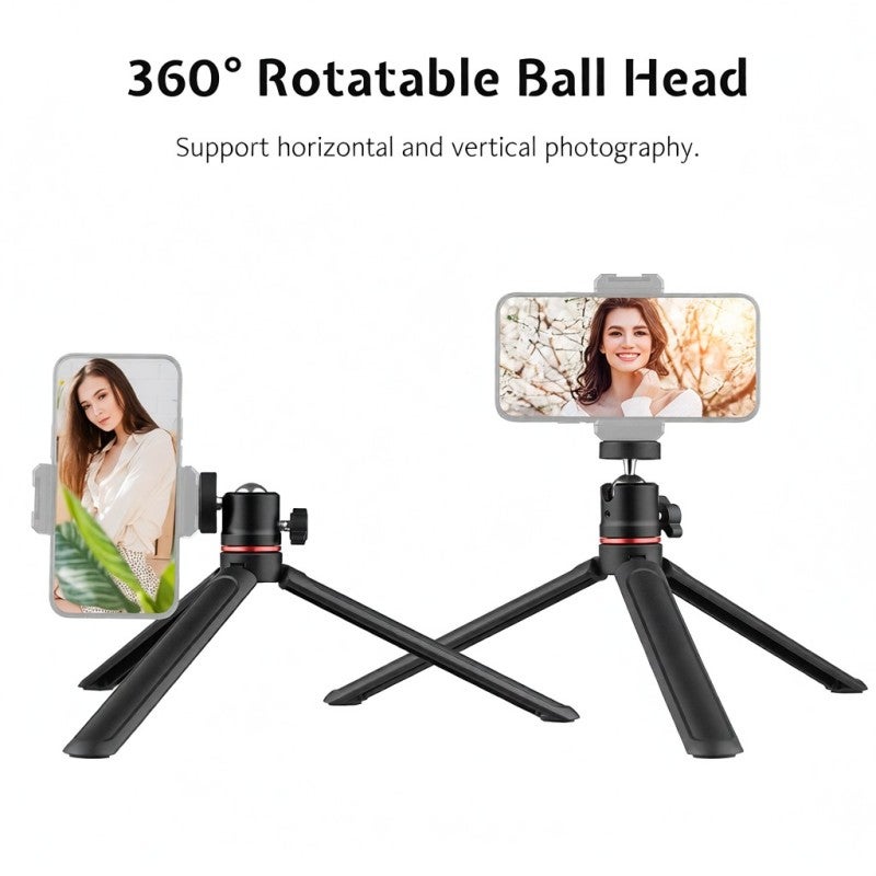 KINGJOY KT-36 Mini Desktop Tripod 360° Rotatable Ball Head with 1/4 Inch Screw for Smartphone Camera Selfie Video Recording Live Stream - Image 5