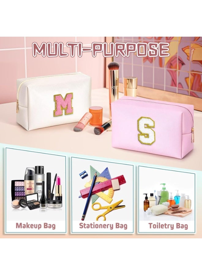 Initial Makeup Bag, Birthday Gifts for 4 5 6 7 8 9 10 11 12 Year Old Teen Girls, Teacher Gift Graduation Gift, Personalized Preppy Cosmetic Bags Toiletry Bag - Image 5