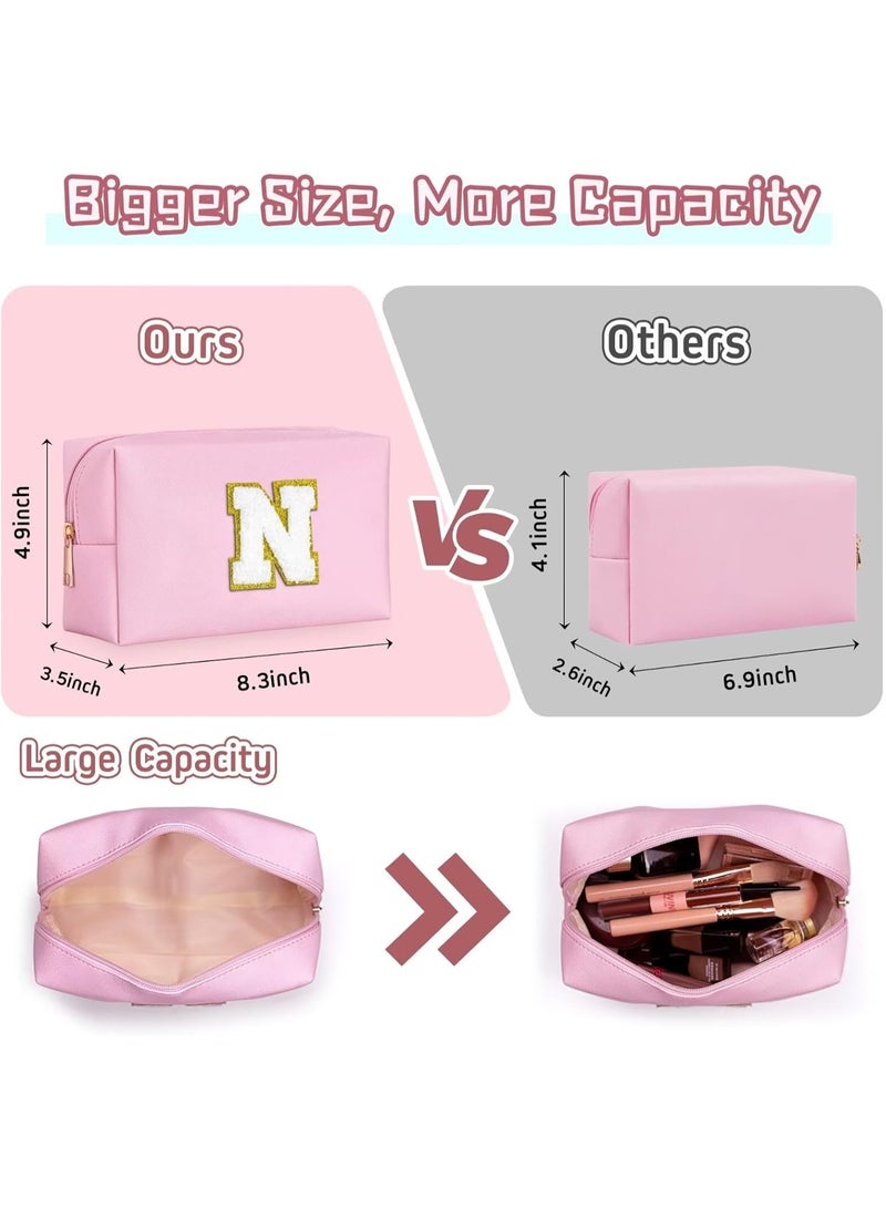 Initial Makeup Bag, Birthday Gifts for 4 5 6 7 8 9 10 11 12 Year Old Teen Girls, Teacher Gift Graduation Gift, Personalized Preppy Cosmetic Bags Toiletry Bag - Image 2