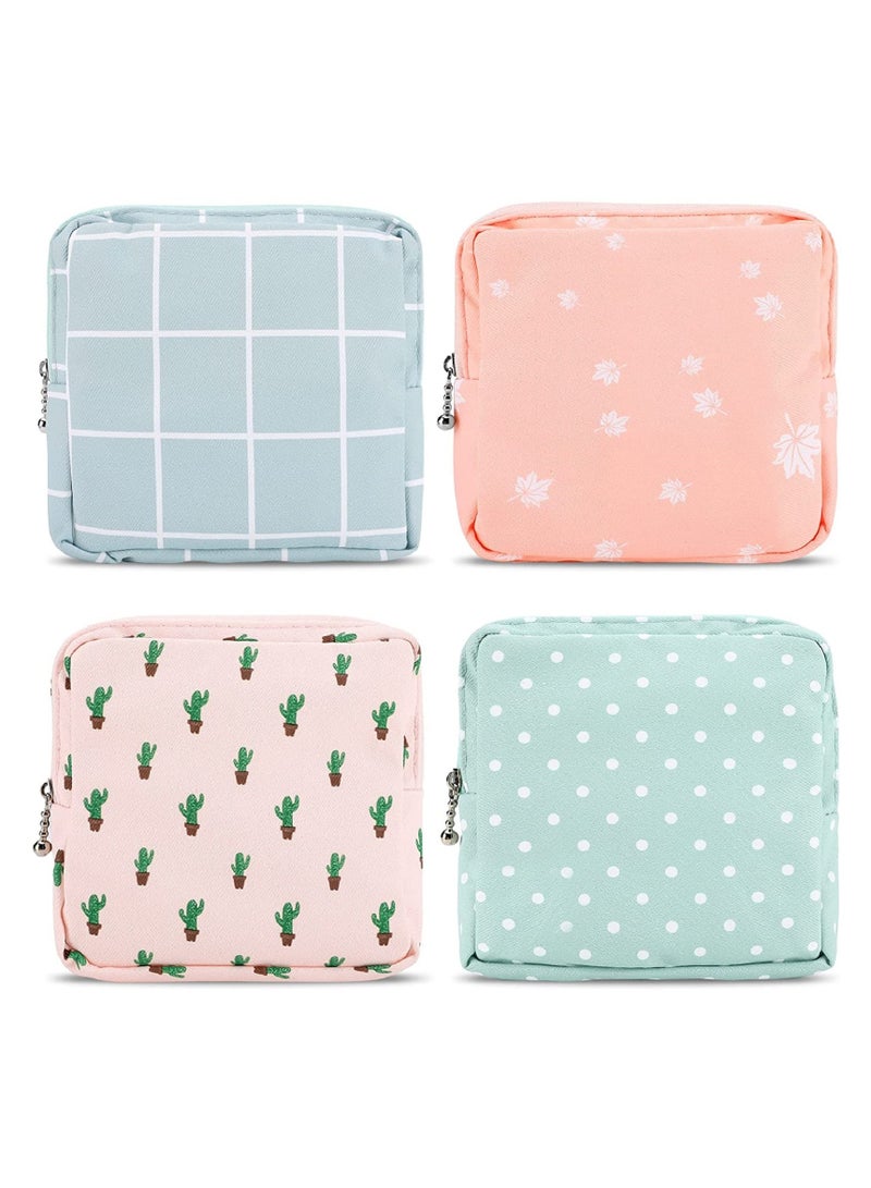 Stylish Portable Cotton Sanitary Napkin Storage Bag & 4Pcs Menstrual Cup Pouch, Multi-Functional Coin Purse & Cosmetic Bag for Teen Girls & Women  - Image 1