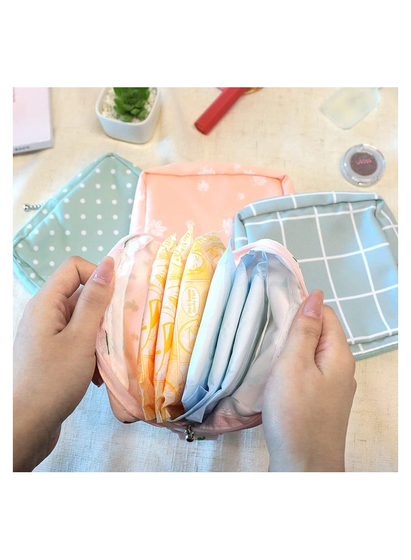 Stylish Portable Cotton Sanitary Napkin Storage Bag & 4Pcs Menstrual Cup Pouch, Multi-Functional Coin Purse & Cosmetic Bag for Teen Girls & Women  - Image 2
