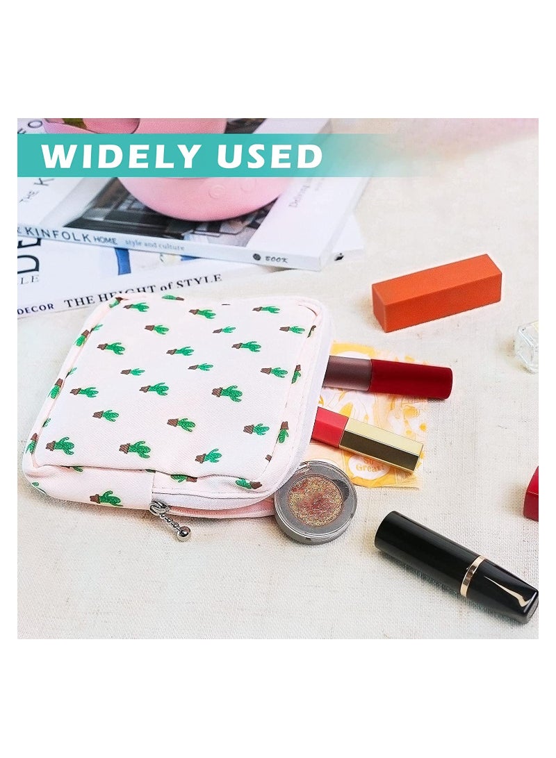 Stylish Portable Cotton Sanitary Napkin Storage Bag & 4Pcs Menstrual Cup Pouch, Multi-Functional Coin Purse & Cosmetic Bag for Teen Girls & Women  - Image 5