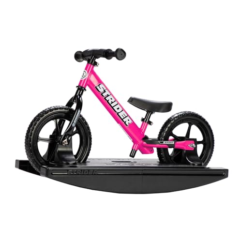Strider 12 Sport Bike Pink Rocking Base Helps Teach Baby How to Ride a Balance Bicycle for Kids 6 Months to 4 Years Easy Assembly Adjustments - Image 1