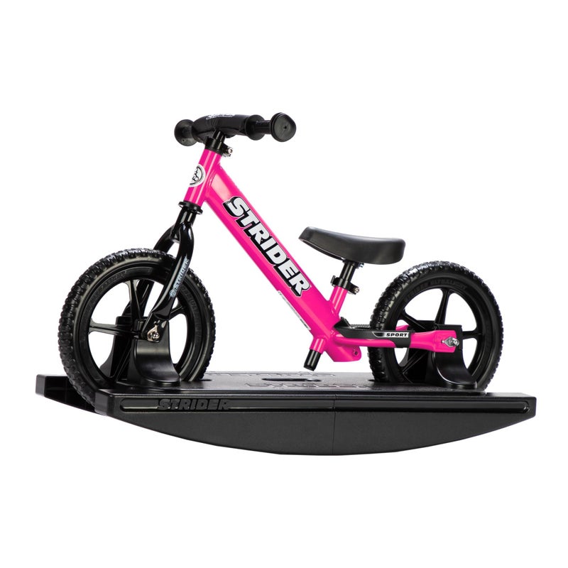 Strider 12 Sport Bike Pink Rocking Base Helps Teach Baby How to Ride a Balance Bicycle for Kids 6 Months to 4 Years Easy Assembly Adjustments - Image 2