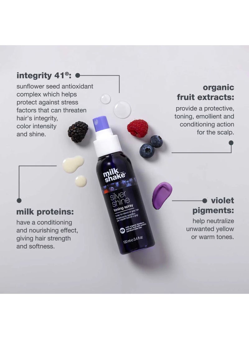 Milk Shake رذاذ تلوين للشعر الأشقر والفضي مع صبغة بنفسجية - يحارب الاصفرار، يقوي الشعر ويحمي اللون من التلاشي برائحة التوت (100 مل) - Image 5