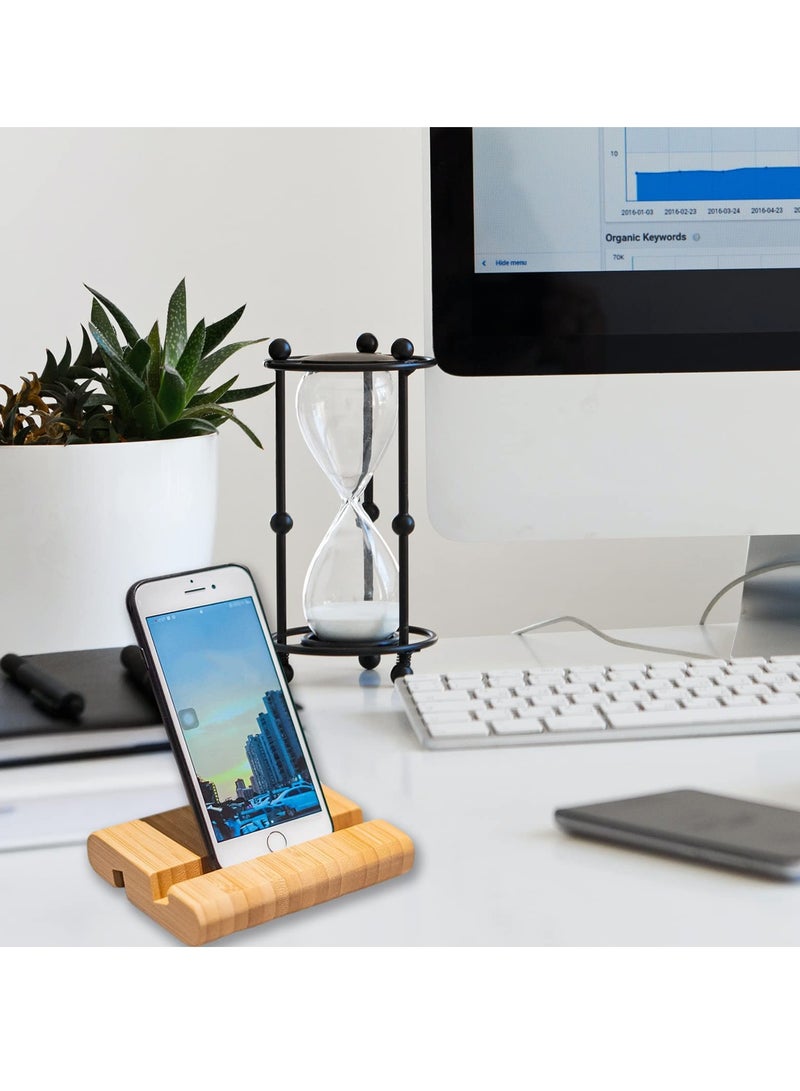Excefore Bamboo Cellphone Stand Holder, 2Pcs Eco-Friendly Universal Portable Sturdiness Smartphones Desktop Holder for Tablet, Phone  - Image 3