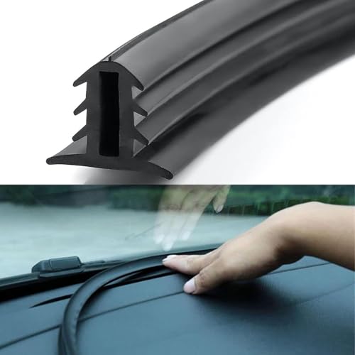 yorpyep Door Weather Stripping Dashboard Shockproof and Soundproof Rubber Trim Strip UShaped Flexible Cuttable Fit Tightly Dust Cover for Most Cars Trucks Portable Repair Accessories Black - Image 1