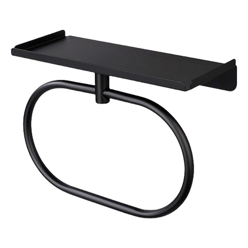 Black Stainless Steel Multipurpose Bathroom Towel Rings Rustproof Hardware Accessory - Image 2