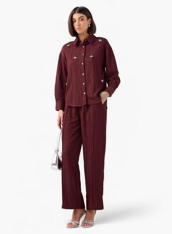Splash FAV Embellished Shirt with Long Sleeves - Image 2