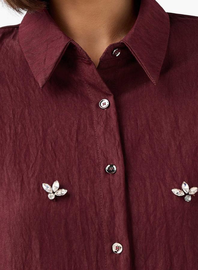 Splash FAV Embellished Shirt with Long Sleeves - Image 4