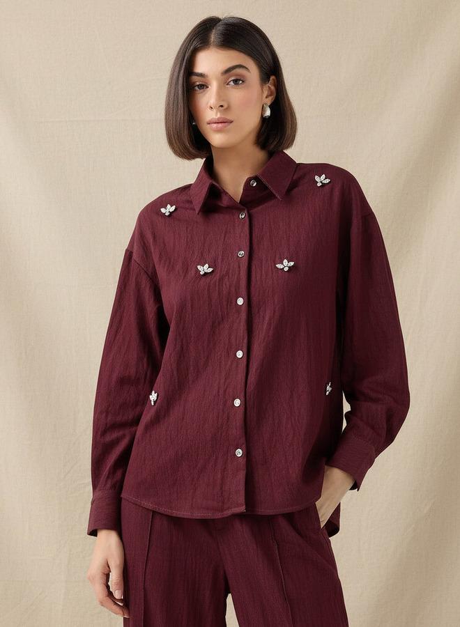 Splash FAV Embellished Shirt with Long Sleeves - Image 1