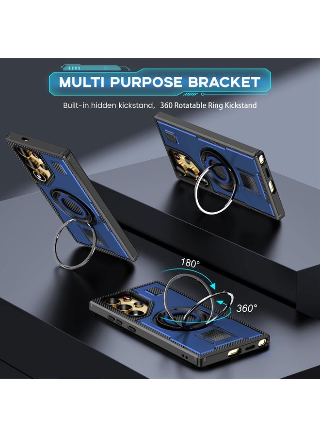 اس-توب جراب لهاتف Samsung Galaxy S22 Ultra 5G مزود بحلقة من ألياف الكربون والبولي كربونات الهجينة من مادة TPU - Image 2