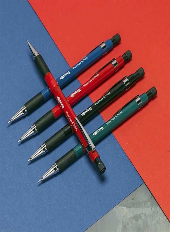 Rotring Visumax 0.7mm Mechanical Lead Pencil Lightweight ABS Plastic Red Body Eraser Included at Top - Image 5