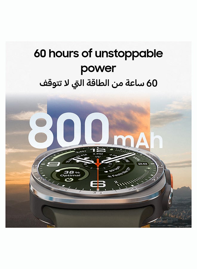 سامسونج Galaxy Watch Ultra 2, 47mm LTE Smartwatch, (KSA Version), Bluetooth, Rugged Luxury design, 800 mAh Battery, Fast Charging, Trail Run, Energy Score, Sleep Coaching, Raise to Talk Titanium Silver - Image 4