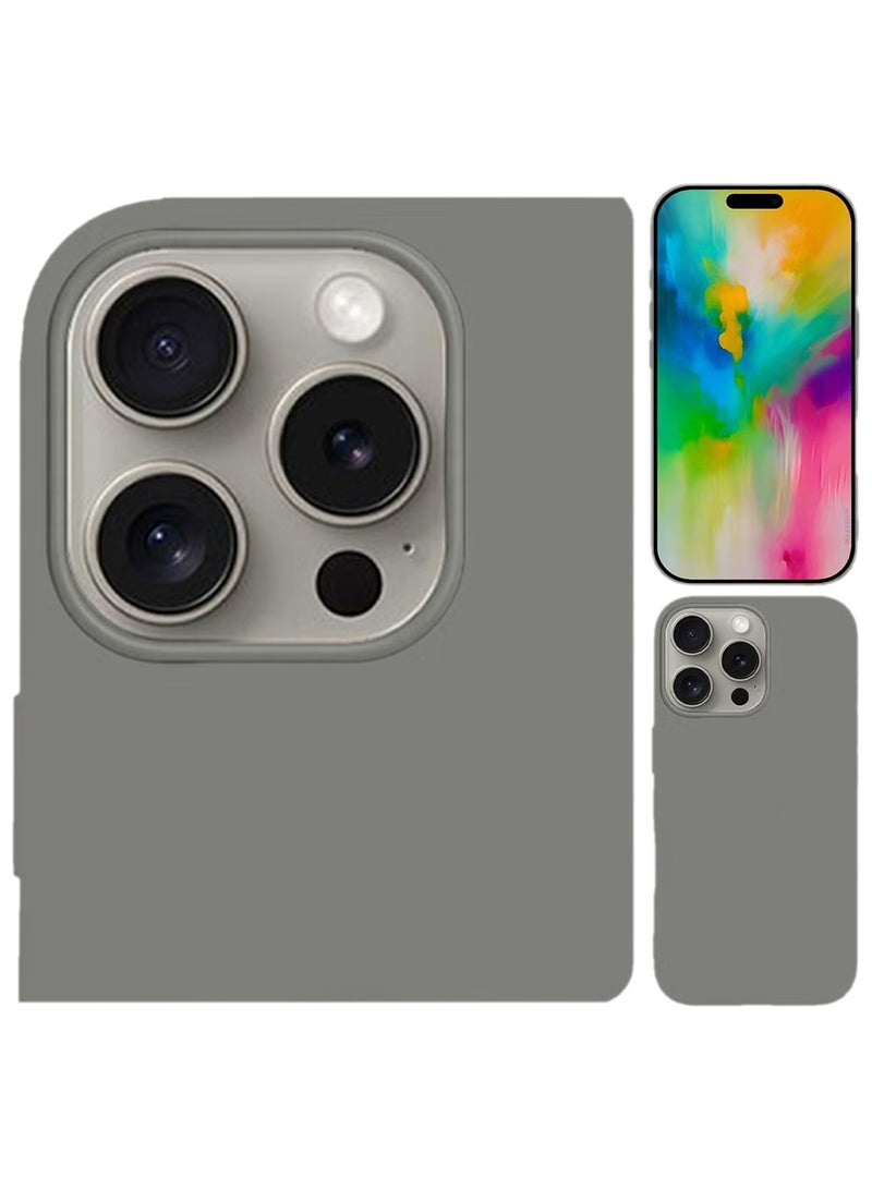 (لـ iPhone 16 Pro) غلاف، غلاف سيليكون رفيع، مغطى بالكامل مضاد للخدش ومقاوم للصدمات - Image 3