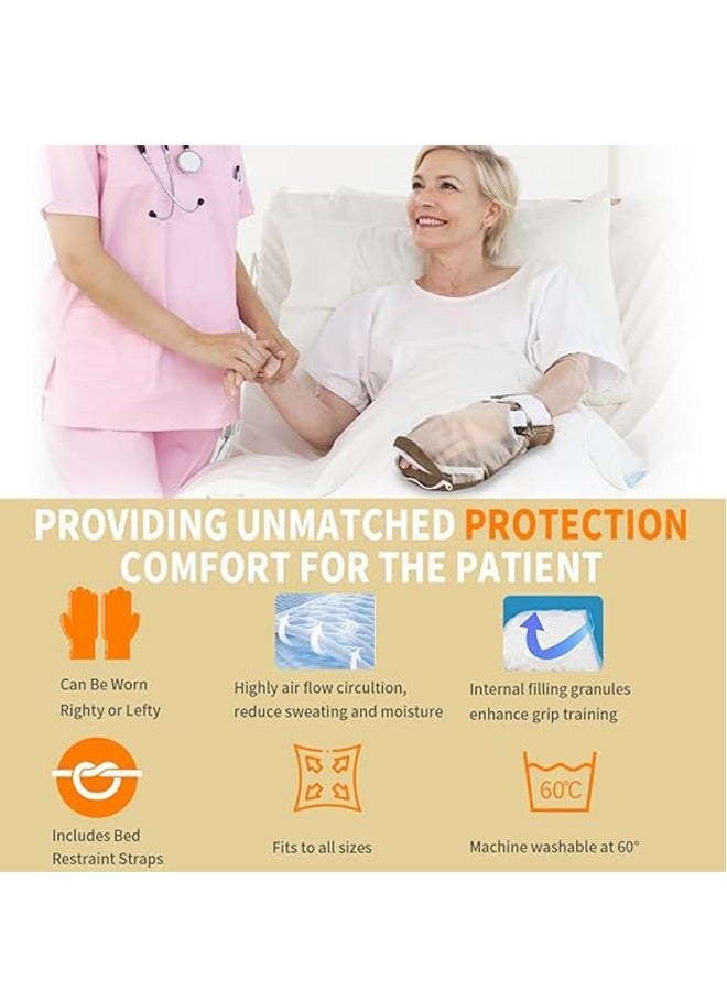 EZ Assistive Dementia Restraint Gloves - 2PCS,Control Mitts Visible mesh, Skin-Friendly Hand Protection Gloves, Easy-to-Wear Hand Mittens for Adults  - Image 3