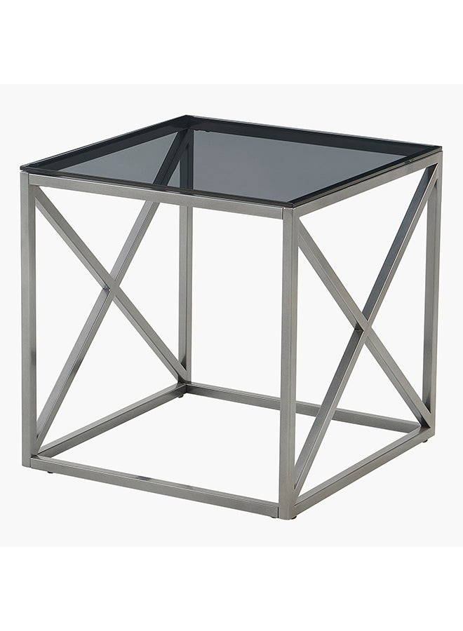 Home Box Melody Glass Top End Table 55 x 55 x 55 cm - Image 2