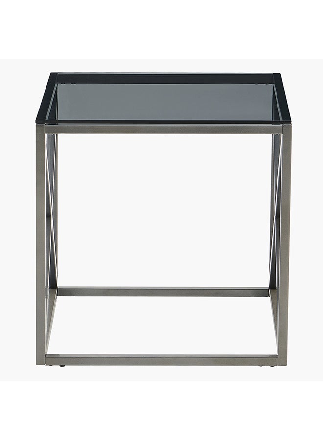 Home Box Melody Glass Top End Table 55 x 55 x 55 cm - Image 3