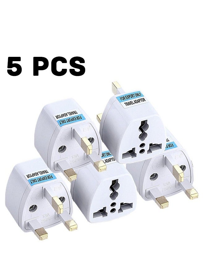 5PCS 5-in-1 UK Plug Adapter, Universal Travel Adapter, Multi-Function Power Converter for 250V, UK Power Adapter, British Plug Converter - Image 1