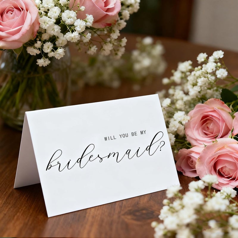 CDXHOME 14 PACK Bridesmaid Proposal Card Set |8 Will You Be My Bridesmaid | 2 Maid of Honor | 2 Flower Girl | 2 Matron of Honor Card | With Matching Envelope | 5.9x3.9 In - Image 4