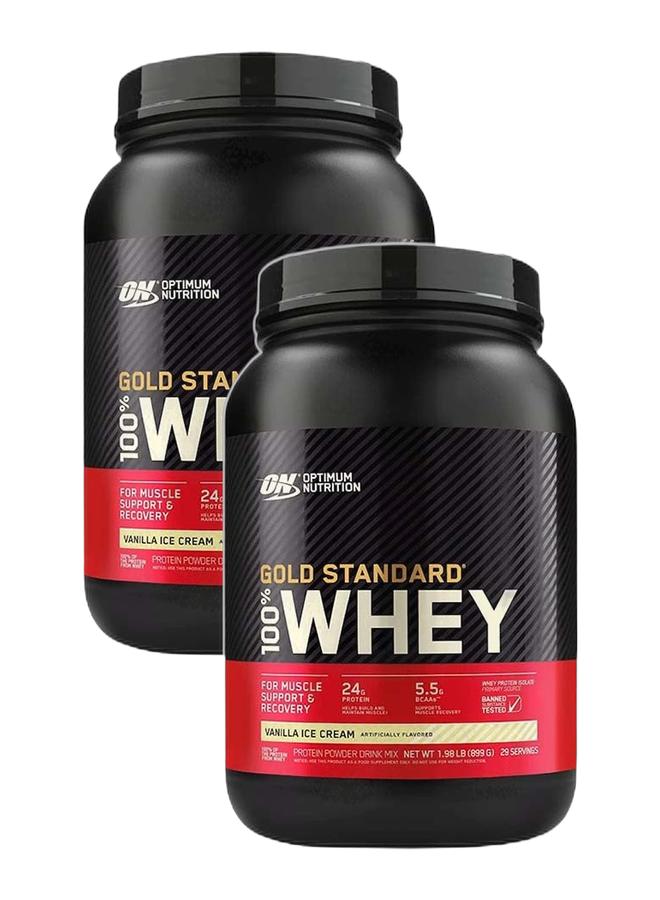 Optimum Nutrition عرض حزمة حصرية - على 100% واي جولد ستاندرد بنكهة آيس كريم الفانيليا 2 رطل - Image 1