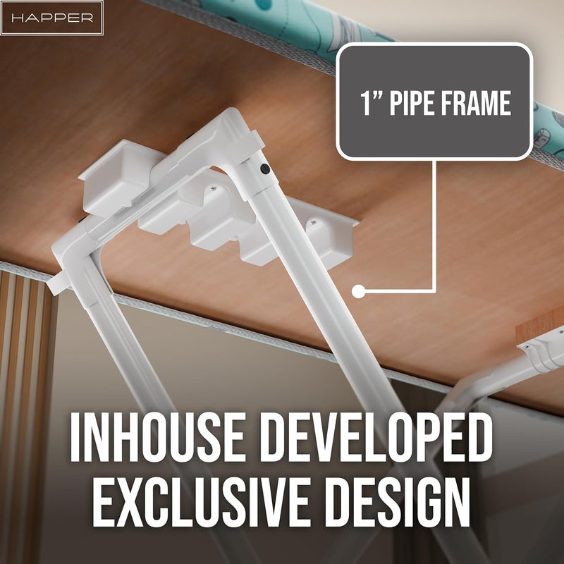 Happer Happer Premium Wooden Ironing BoardTable with Iron Holder Foldable Adjustable Deluxe Plus 116 x 47cm  - Image 2
