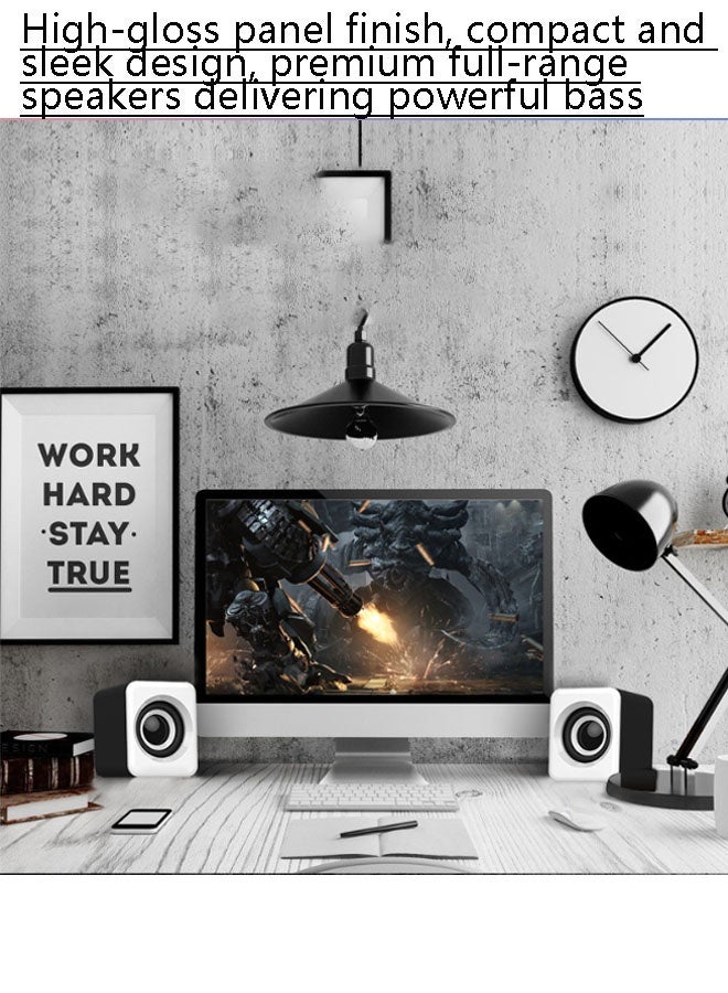 نيوترل مضخم صوت بلوتوث منزلي، نظام مكبرات صوت للكمبيوتر، يوفر صوتًا عالي الدقة وكامل النطاق مع خرج صوت قوي. يتميز بخيارين للاتصال: بلوتوث وسلكي. مثالي للألعاب والسينما المنزلية والتجمعات المسائية والمزيد. (أبيض) - Image 2