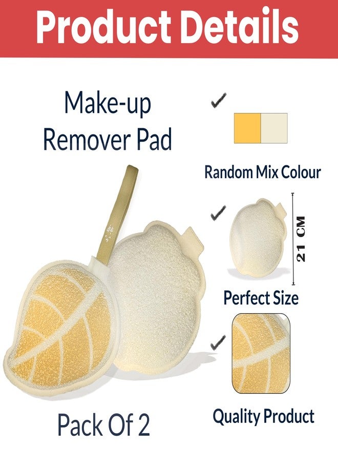 TEMPERIA (2 pcs) Reusable Makeup Remover Pads - Face Cleaning & Cleansing Cotton Sponge - Soft & Gentle - Easily Removes Stubborn Face & Eye Make Up - Double Side Washable - Mix Design - Image 2