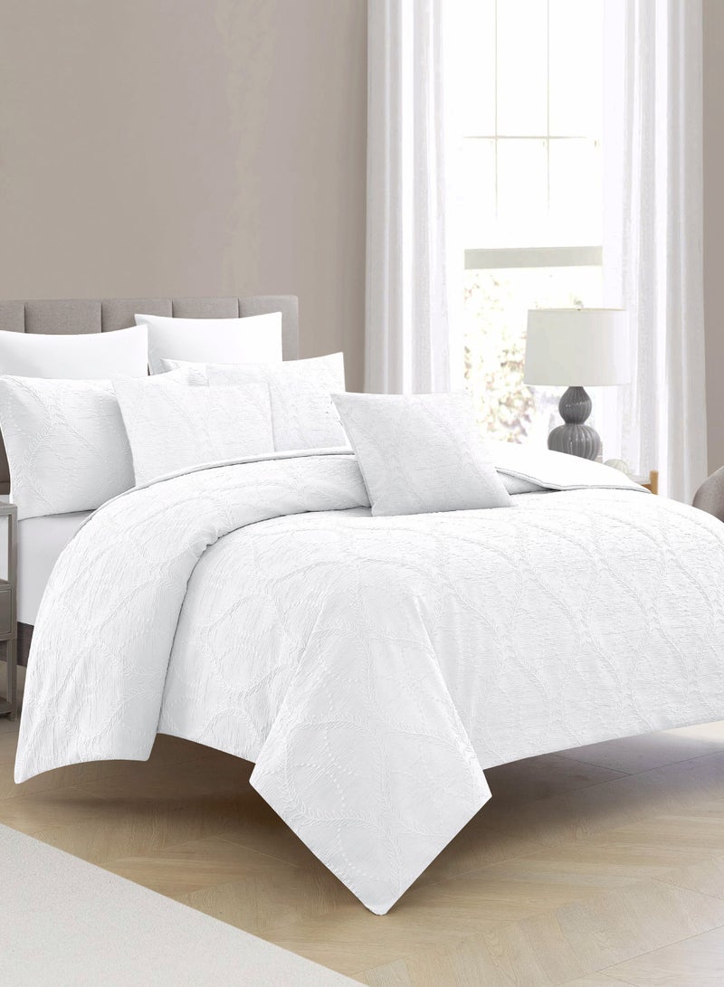 Master Home Textile MASTER Polyester Jacquard  Comforter Sets, Fits 200 x 200 cm Bed, For Double Size Bed, With Soft Filling, 8 Pcs King Size, Soft, Breathable,  Elegant - Image 1