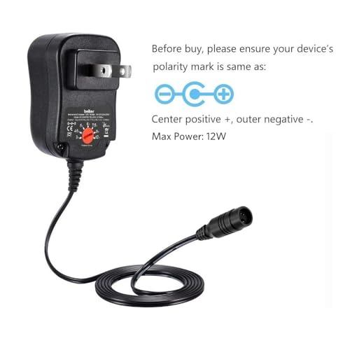 Belker 12W Universal 3V 4.5V 5V 6V 7.5V 9V 12V AC DC Adapter Power Supply for Household Electronics - Max. 1000mA - Image 3