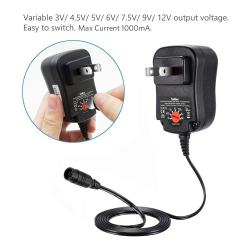 Belker 12W Universal 3V 4.5V 5V 6V 7.5V 9V 12V AC DC Adapter Power Supply for Household Electronics - Max. 1000mA - Image 5