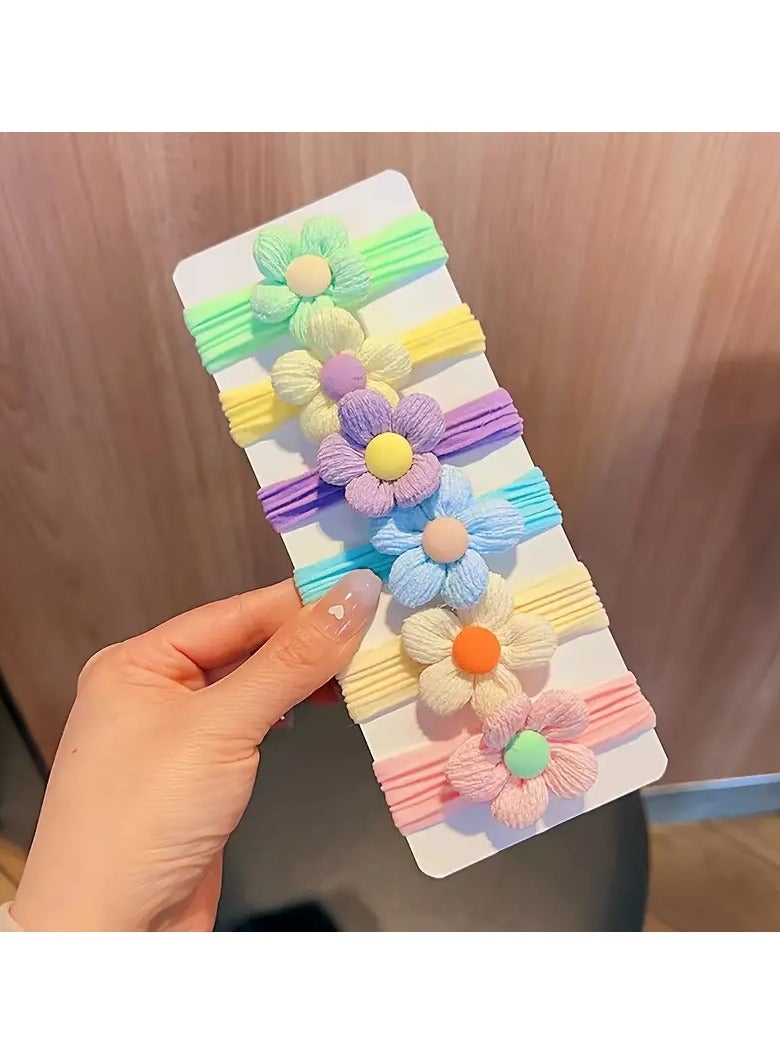 Goolsky Chic Candy-Colored Hair Ties for Girls - Gentle on Hair, High Elasticity with Bow & Flower Accents, Perfect for All Seasons - Image 1